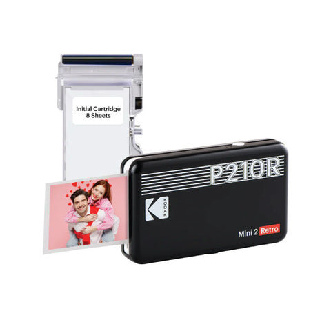 Kodak P210R Mini 2 Retro Black with 8pc Instant Print