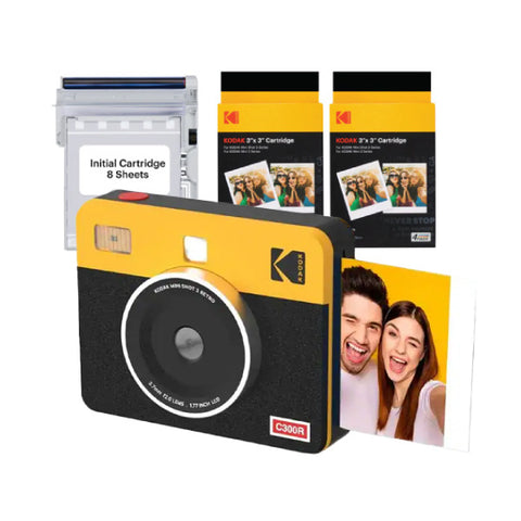 Kodak Mini Shot 3 C300R Yellow 3x3 Camera Printer (68-Sheet)