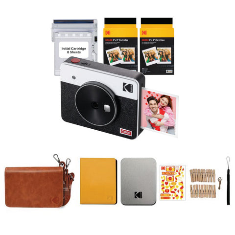 Kodak C300R Mini Shot 3 Retro White with 68pc Instant Print and Accessory Kit