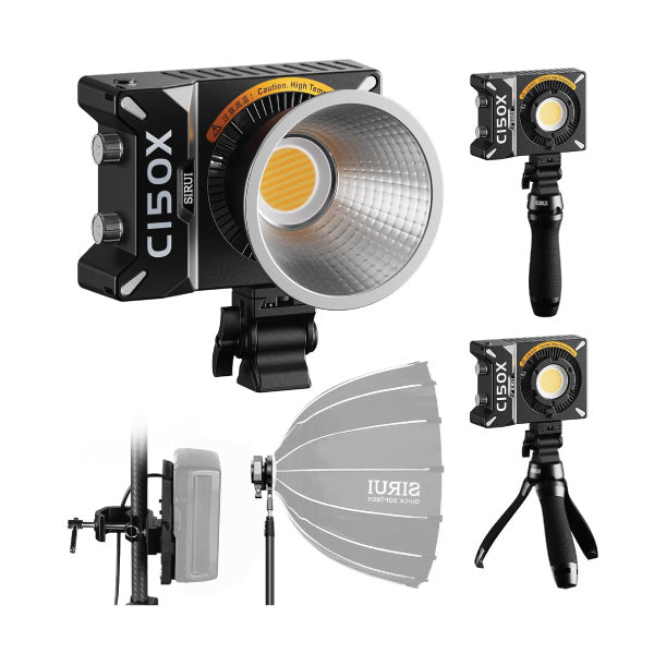 Sirui C150X 150W Handheld Pocket Bi-Color LED Light with V-Mount Battery Plate and Bowens Mount Adapter