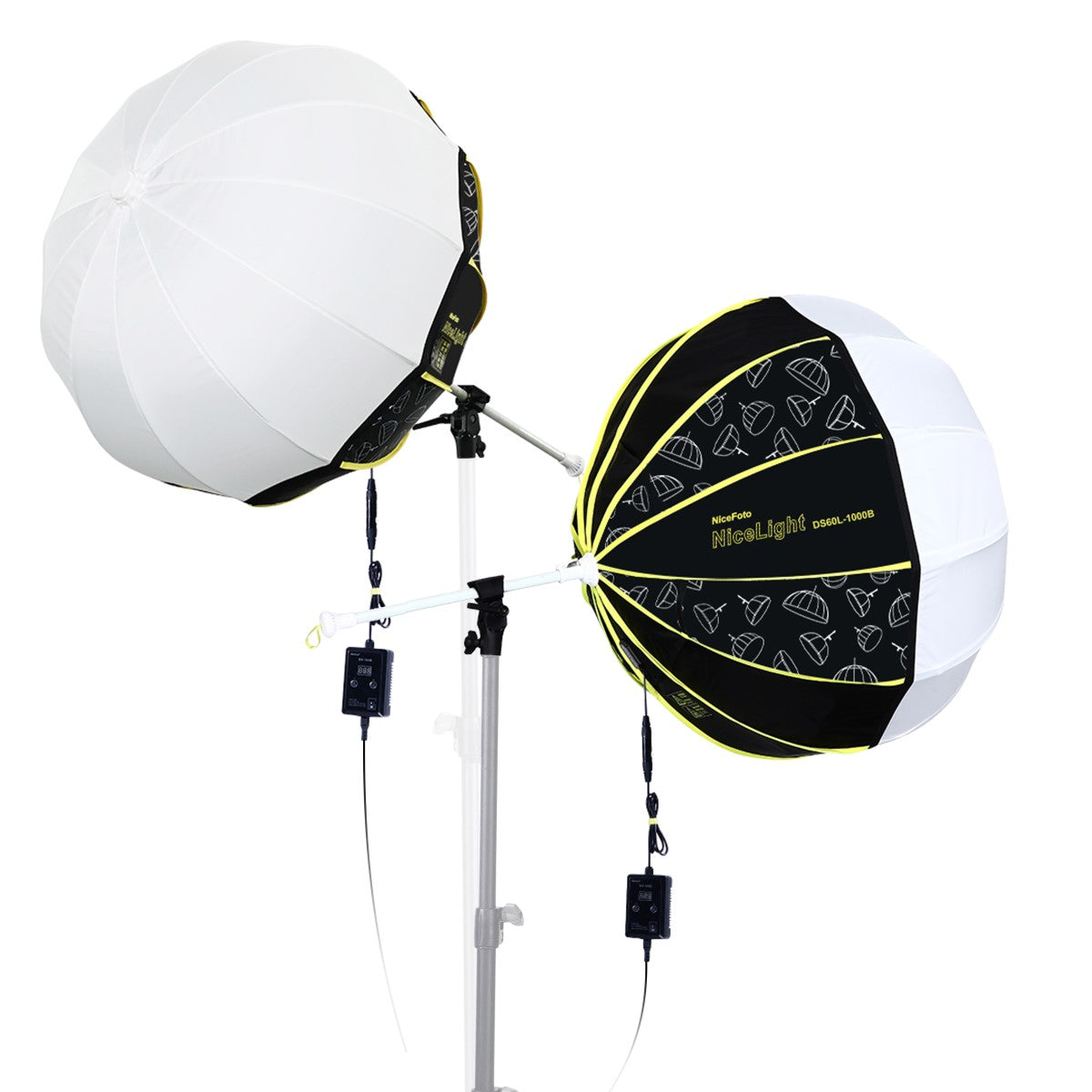 Nicefoto KT-DS60L-1000B Umbrella Light Kit Lantern Softbox-100w