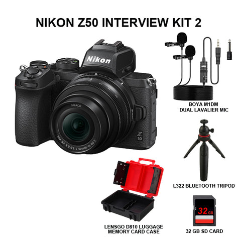 Z50 Kit 1650 SD32GB +BY-M1DM Dual Lav+L322 Bluetooth Tripod