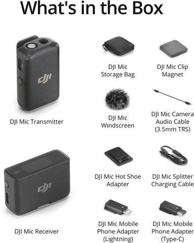 DJI Mic Compact Digital Wireless Microphone System / Recorder for Camera & Smartphone 1 Transmitter