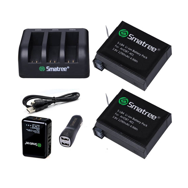 SM003 2 Batteries + 3 Charger for Hero4