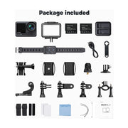 BRAVE 8 Lite Action Camera 2 Batteries + Dual Charger + Remote