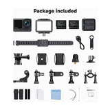 BRAVE 8 LITE Action Camera 2-Battery Set with Dual Charger & Remote