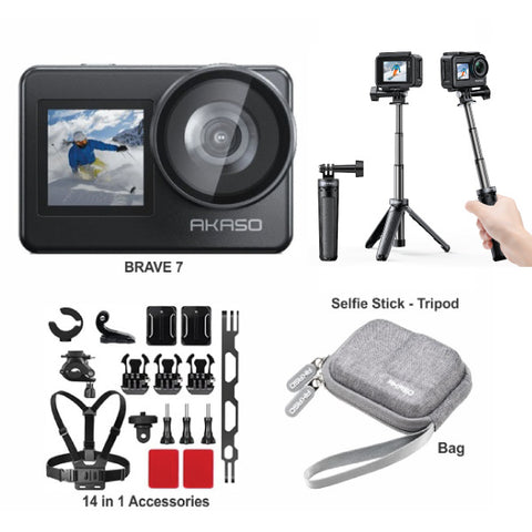 BRAVE 7+ ACC14 + Bag + SelfieStick-Tripod