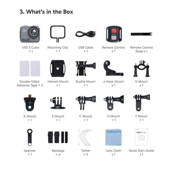 V50X Cube Mini Action Camera