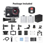 EK7000 PRO Action Camera 2-Battery Set with Dual Charger & Remote
