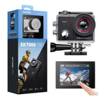 EK7000 PRO Action Camera 2-Battery Set with Dual Charger & Remote