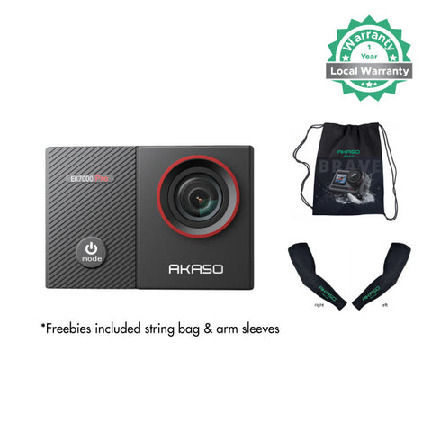 EK7000 PRO Action Camera 2-Battery Set with Dual Charger & Remote