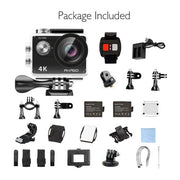 EK7000 Action Camera 2 Batteries + Dual Charger + Remote