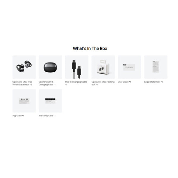 Shokz OpenDots One True Wireless Bone Conduction Earbuds - Black