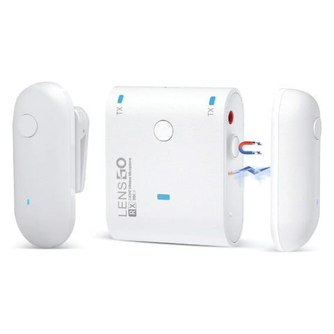 Lensgo 318C II 2.4Ghz Clip On Wireless Lavalier Microphone White