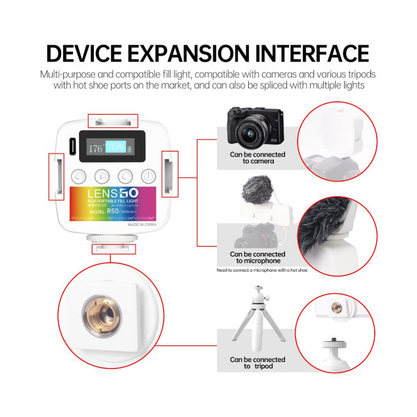 LENSGO R50 RGB Video Light White Edition