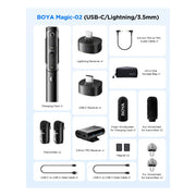 Boya Magic-02 2Tx+1Rx Wireless Microphone System