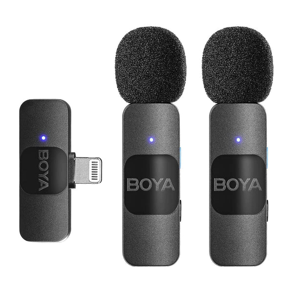 Boya BY-V2 Wireless Microphone for iOS (2 TX + 1 RX, Black)