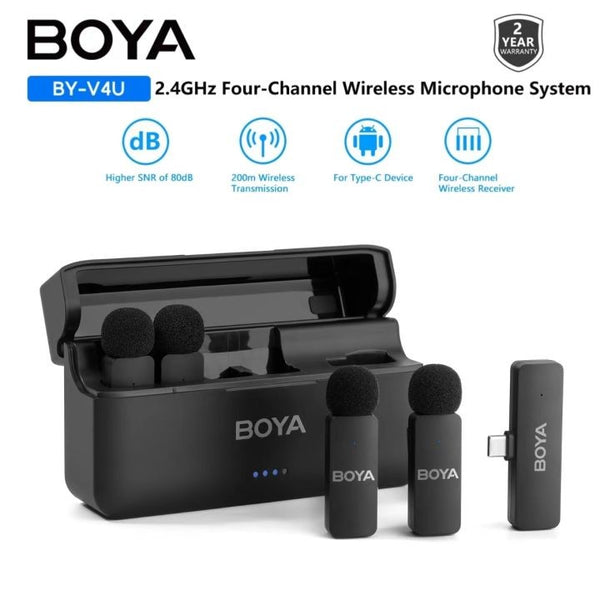 Boya BY-V4U USB-C Wireless Microphone (4 TX + 1 RX)
