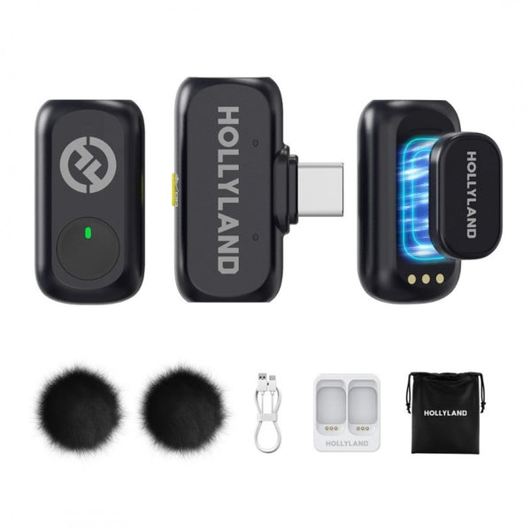 Hollyland Lark A1 Mini Duo Wireless Microphone with USB-C Plug (Grey)