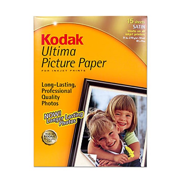 Kodak Ultima Picture Paper Satin, Letter Size (15 Sheets)