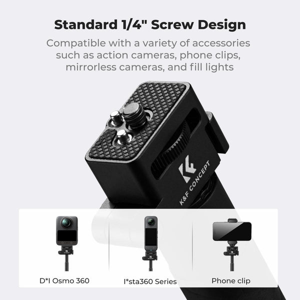 K&F Concept Foldable Invisible Selfie Stick 92.5cm with 1/4-inch Mount for Insta360 X5 — alternate view