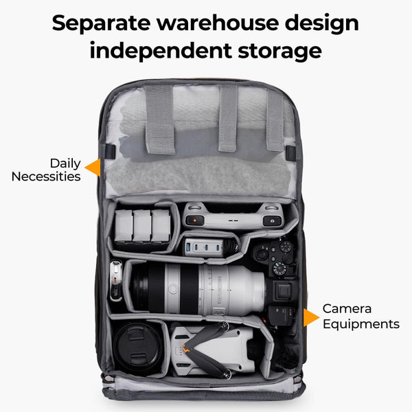 K&F Concept Beta Backpack 25L (Black and Grey) — alternate view