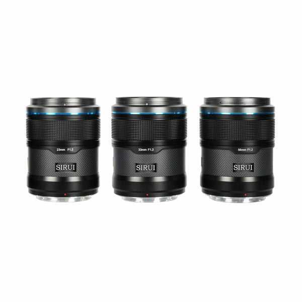 SIRUI Sniper 23mm, 33mm and 56mm F1.2 APS-C AF Lens Set for Sony E (Black)