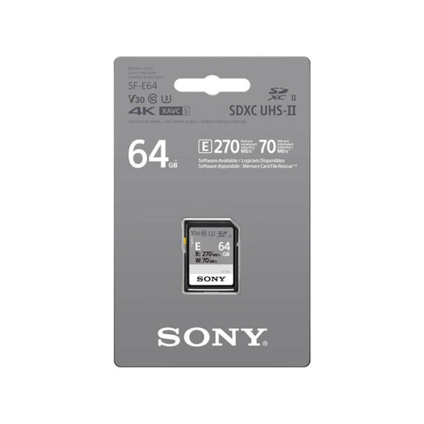 Sony SF-E64 64GB SF-E Series V60 SDXC Memory Card